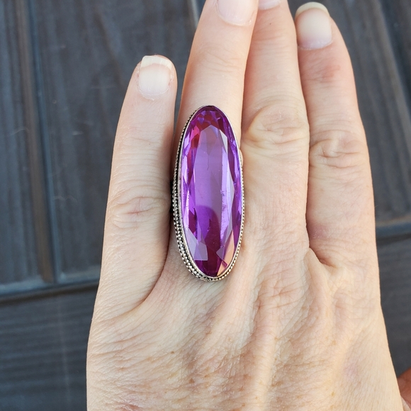 New Amazing Oversized Iolite 925 Silver Statement Ring. - Picture 3 of 13
